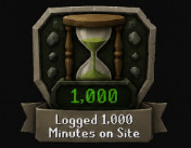 Logged 1,000 minutes on site badge