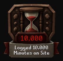 Logged 10,000 minutes on site badge